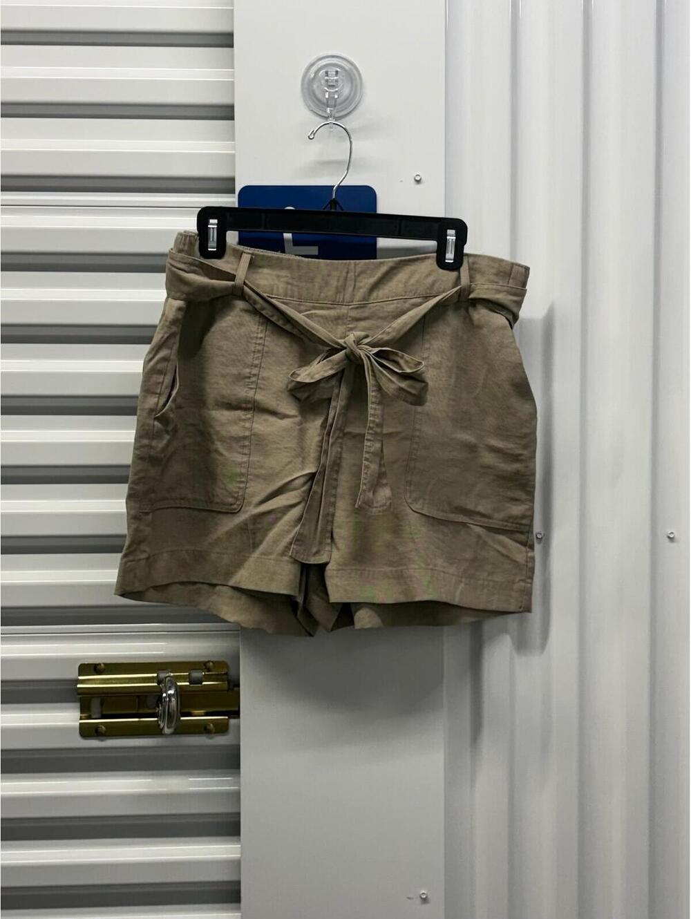 A New Day Women’s Large A New Day Khaki Dress Shorts Tie Waist Relaxed Fit